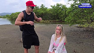 Threesome on the beach with stepbrothers - Danner Mendez -