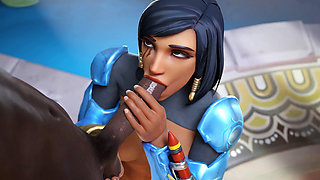 Pharah - Gym Training Session BBC Blowjob & Wild Anal Fuck with Black Big Dick 3D Overwatch Animation