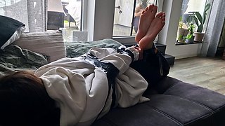 Blonde amateur chick in solo bdsm