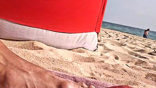 Hotsportfitboys Horny Exhibitionist Beach Cock Flash: Rough Stroke Sparks Massive Hard Boner