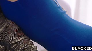 Skinny girl Riley, gets a couple of BBCs DP'ing her