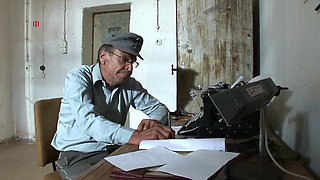 Pretty Blonde Girl Is Chained to the Ground to Be Tormented by Three Men