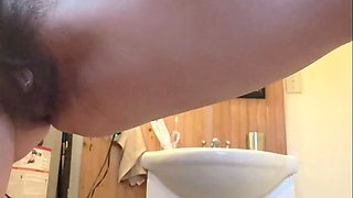 sweethanajapanese teen pissing on toilet - hairy pussy squirts water