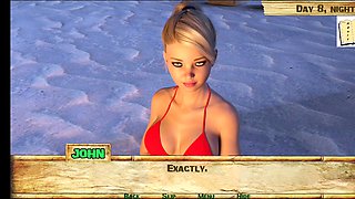 Island game, 3d girl and boy, stepdaughter 3d