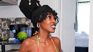 This BUSTY VIRGIN EBONY TEEN moaned loud