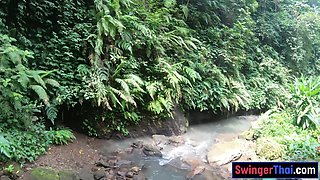 Big bum Asian GF waterfall and shagging