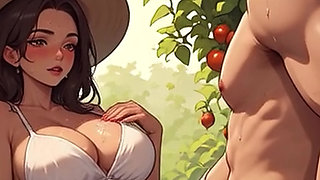 Waifu Garden Lady POV - Panties Aside Penetration & Bench Close-up Fucking