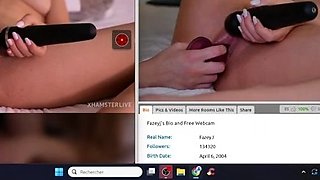 Hot amateur cam girl masturbates with her toy up close