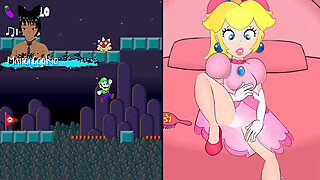 Luigi's camera - Watching Princess Peach finger her pussy