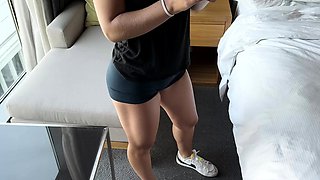 Natural busty blonde blowjob and banging POV