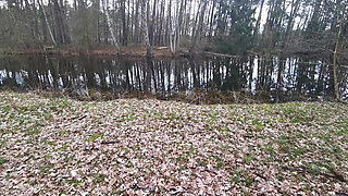 Slapping Her Tits Near Railway and in Small Hut