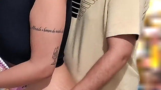 Slutty Student Gets Cumshot in Public on the Bus