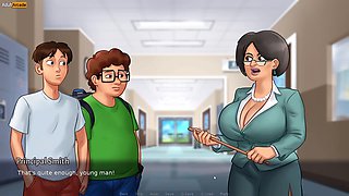 Stepmom Mia from Summertime Saga gets into some naughty gameplay fun