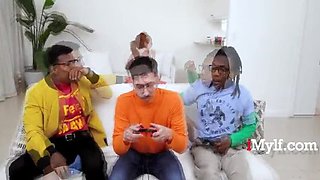 Lauren Phillips Gets Pounded By Stepson's Friends While He Plays Games Unaware