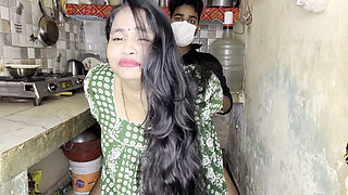 Full night non stop fucking in the kitchen of brother-in-law and sister-in-law, hard desi fuck all night