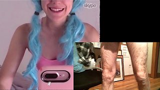 sissy performs on cam and eats his cum