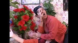 Hairy MILF with Big Tits Loves Giant Cock Blowjob