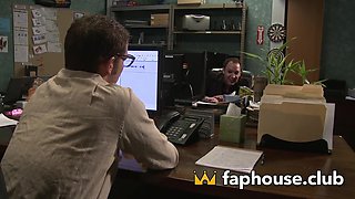 Exciting XXX secretary gobbles out her boss's cum load-filled