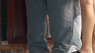 Horn Wife Receives a Plumber Wearing a Skirt Without Panties
