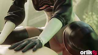 2b Big Ass Anal Cowgirl Fuck After Sloppy Blowjob - Nier Automata 3D Porn