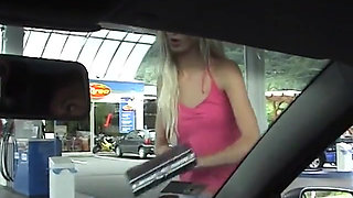Picking up a girl on a gas station