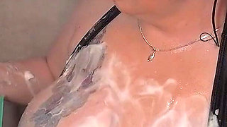 Big Soapy Tits in Huge Boob Shower Scene.