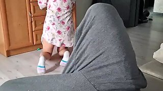 Stepsister Catches Me Jerking Off - She Loves My Big Cock & Gives a Hot Blowjob