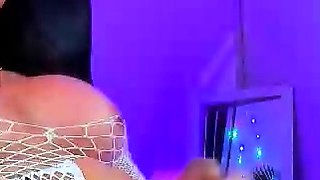 Big Tits Tranny Jerking her Big Hard Cock