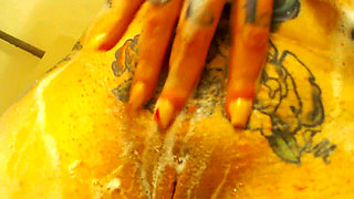 PAWG MILF Soaps Ass and Pussy in Shower