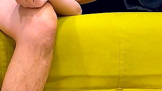 Stepmother and stepson share a sofa. The stepson put his dick in his stepmother's mouth. The stepmother did not expect this.