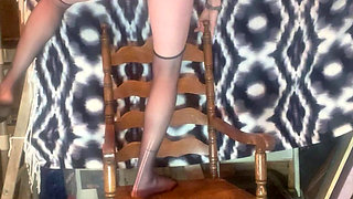 Risky Pregnant Furniture Slut