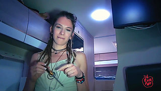 Hippy Slut Eva Fay Fucks a Stranger in Her Van