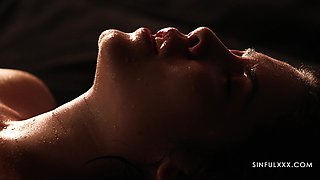 Hypnotizing sapphic video featuring closeup pussy licking