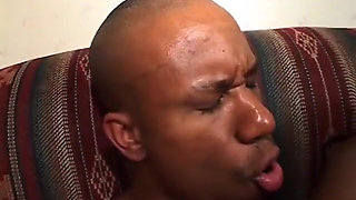 Amazing ebony chick cathes black man to fuck her wet tight cunt