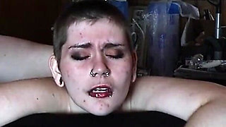 Shaved Head Punk Girl Fucked by Old Man