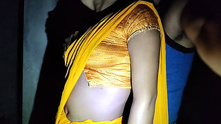 Hot Indian Kamwali Bai Romance in Yellow Saree