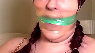 Lacey's Gagging Delight: a Colorful Display of Silence