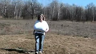 Public amateur blonde with huge boobs paid for toilet sex