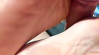 German Housewife Close up Footjob Cumshot Sexy Wrinkled Soles