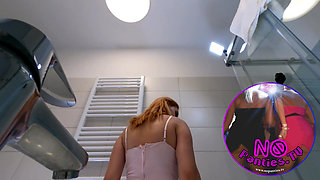 Super Hot Beautiful Big Tits Real Redhead Takes Her Panties off and Touches Tight Shaved Pussy & Flashes Ass Under Her Dress