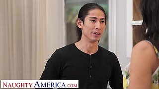 Busty MILF Reagan Foxx burns calories having sex with her son's athletic friend