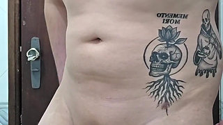 Chubby Showing off Naked Fell on the Net