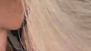 Blonde Mature Woman Gives Amazing Balcony Blowjob and Swallows Cum