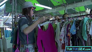 Tongue pierced Thai MILF gets picked up