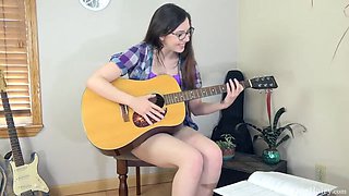 Ember Stone's Lingerie Striptease and Hairy Solo Act