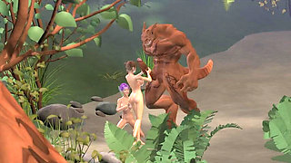 Threesome Interrupted: Monster Orc Destroys Two Innocent Elves