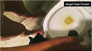 Hot Blonde Makes Gentle Help For Man Cock In Pissing