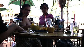 Hot brunette foot fetish play