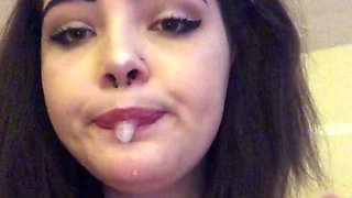 Busty brunette bitch with big boobs