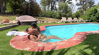 Neighbor Peeking at Us While We Have Sex in the Garden Pool - Yasmina Khan - Brady Bud